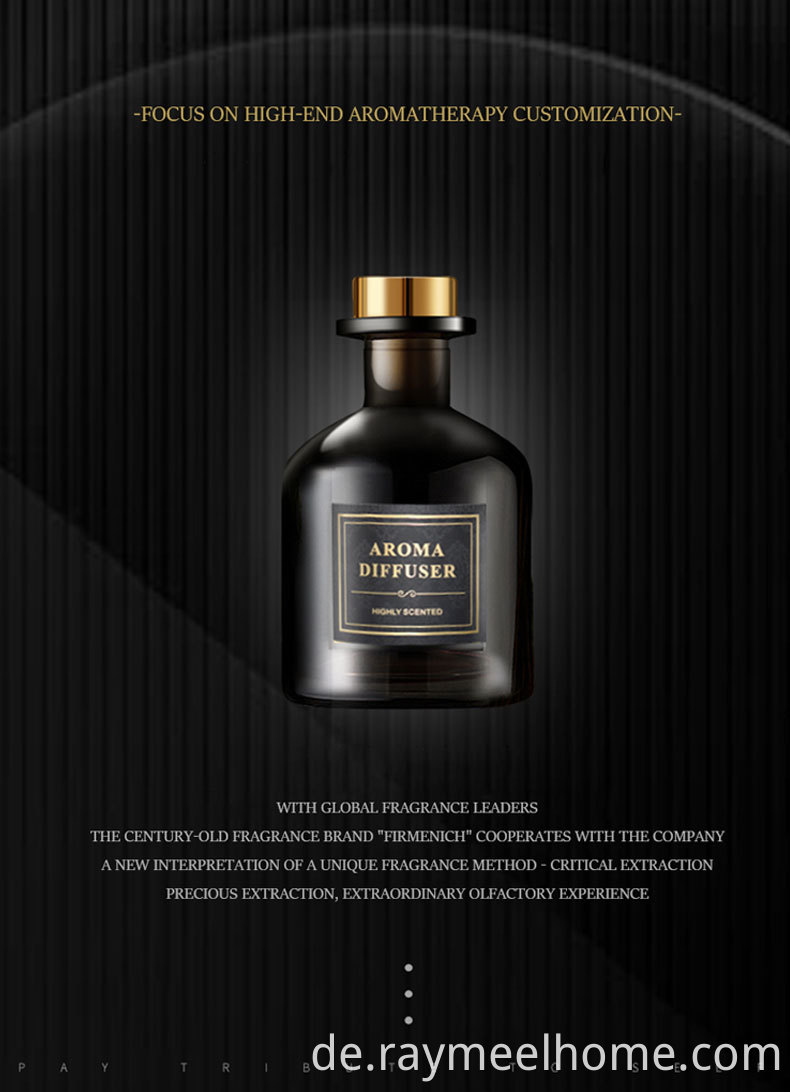 220 ml Große Top Decoration Home Air Duft Schwarzer Flasche Reed Diffusor